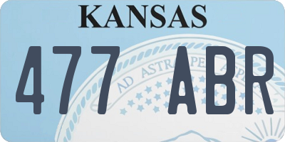 KS license plate 477ABR