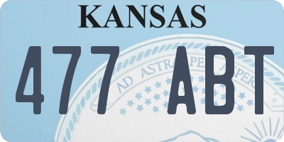 KS license plate 477ABT