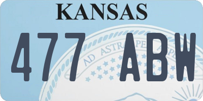 KS license plate 477ABW