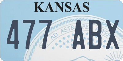 KS license plate 477ABX