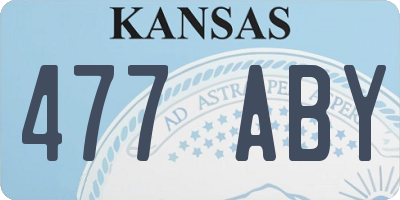 KS license plate 477ABY