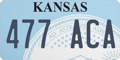 KS license plate 477ACA