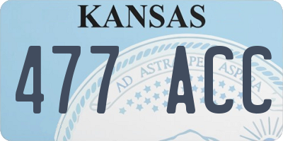 KS license plate 477ACC