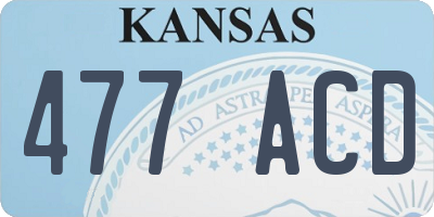 KS license plate 477ACD