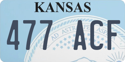 KS license plate 477ACF