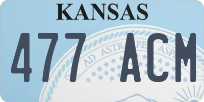 KS license plate 477ACM