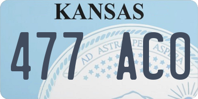 KS license plate 477ACO