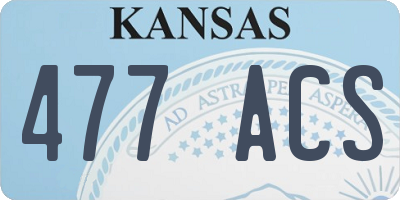 KS license plate 477ACS