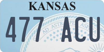 KS license plate 477ACU