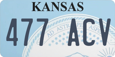 KS license plate 477ACV