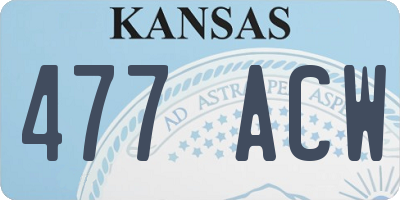 KS license plate 477ACW