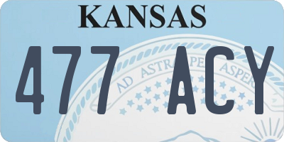 KS license plate 477ACY