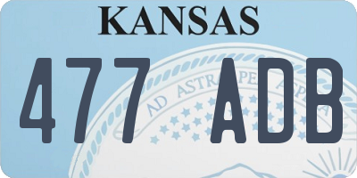 KS license plate 477ADB