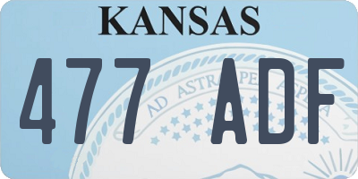 KS license plate 477ADF