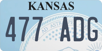 KS license plate 477ADG