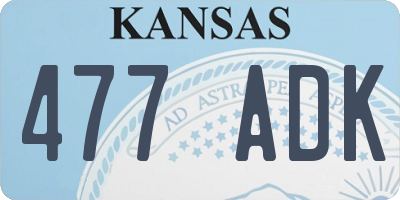 KS license plate 477ADK