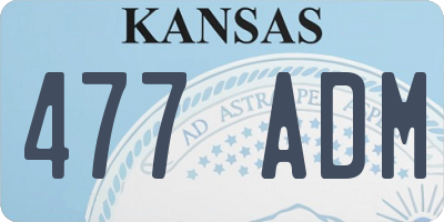 KS license plate 477ADM