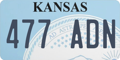 KS license plate 477ADN