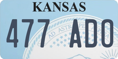 KS license plate 477ADO