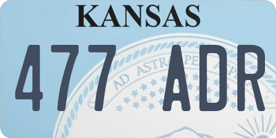 KS license plate 477ADR