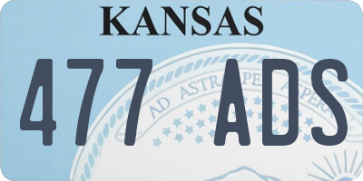 KS license plate 477ADS