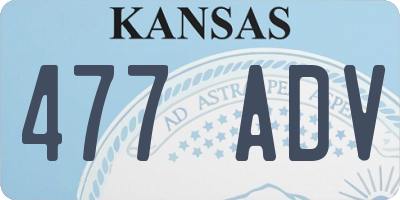 KS license plate 477ADV