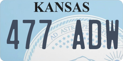 KS license plate 477ADW