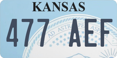 KS license plate 477AEF