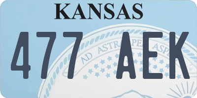 KS license plate 477AEK
