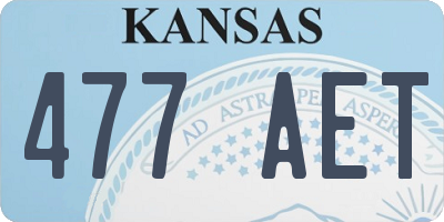 KS license plate 477AET