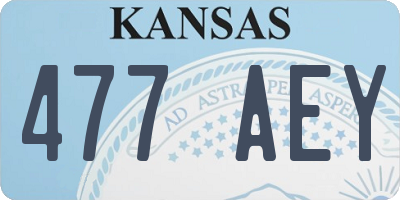 KS license plate 477AEY