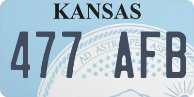 KS license plate 477AFB