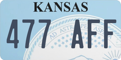 KS license plate 477AFF