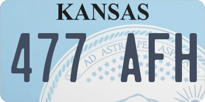 KS license plate 477AFH