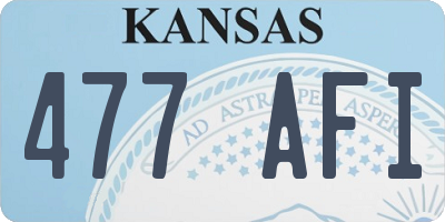 KS license plate 477AFI