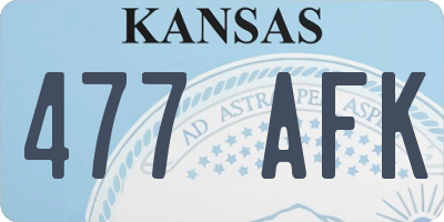 KS license plate 477AFK