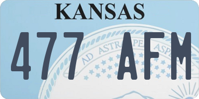 KS license plate 477AFM