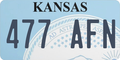 KS license plate 477AFN