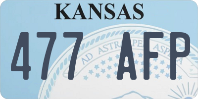 KS license plate 477AFP