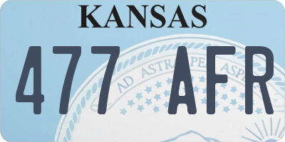 KS license plate 477AFR