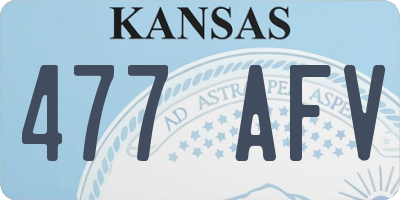 KS license plate 477AFV