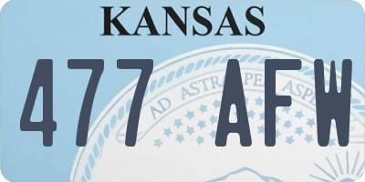 KS license plate 477AFW