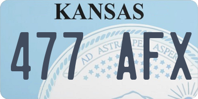 KS license plate 477AFX