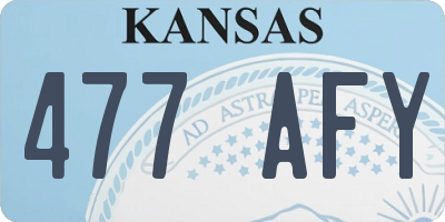 KS license plate 477AFY