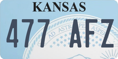 KS license plate 477AFZ