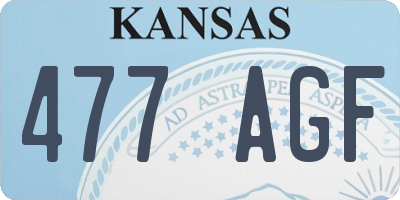 KS license plate 477AGF