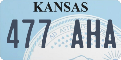 KS license plate 477AHA