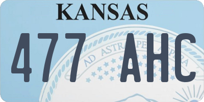 KS license plate 477AHC