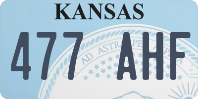 KS license plate 477AHF