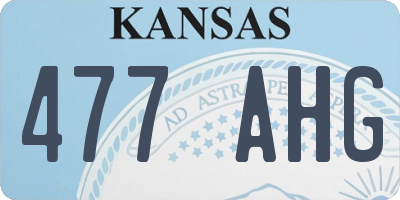 KS license plate 477AHG